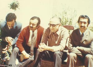 از سمت راست تصویر: اورنگ خضرائی، ابوالحسن نجفی، محمد حقوقی و هوشنگ گلشیری
