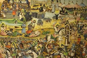 پرده-نقاشی واقعه عاشورا- اثر حسین قوللر آغاسی